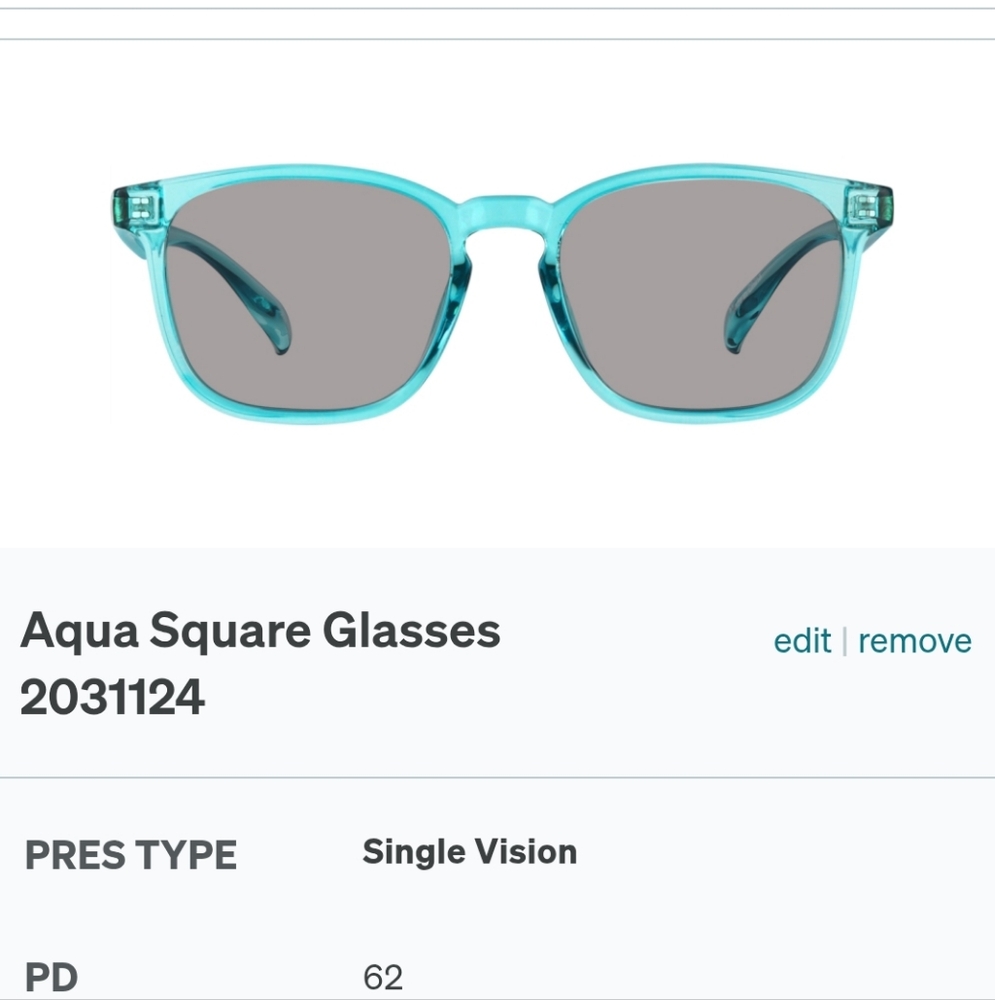 Aqua Square Glasses